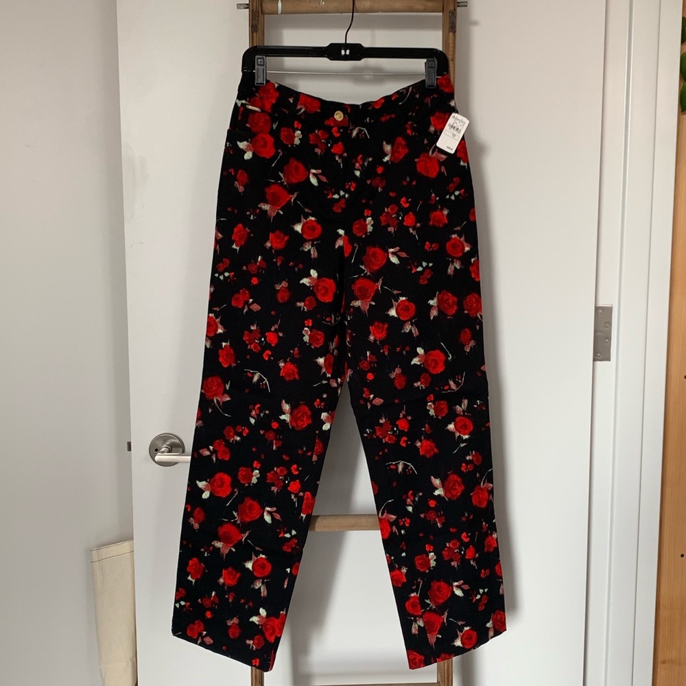 St. John Sport by Marie Gray red roses jeans